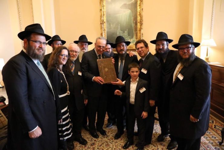 U.S. Senator Charles E. Schumer today met with rabbis of the